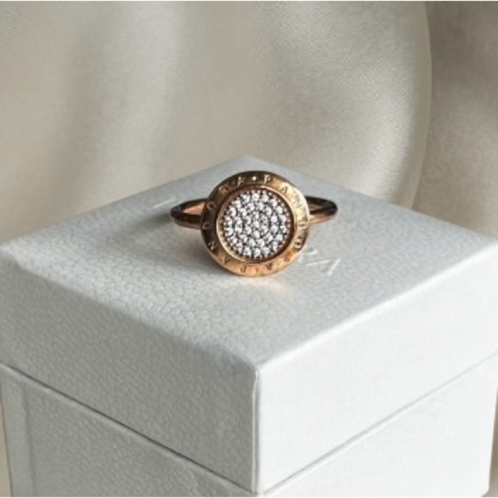 Pandora Rose Pavé Logo Ring ALE R58 EU Size 58 w/Box